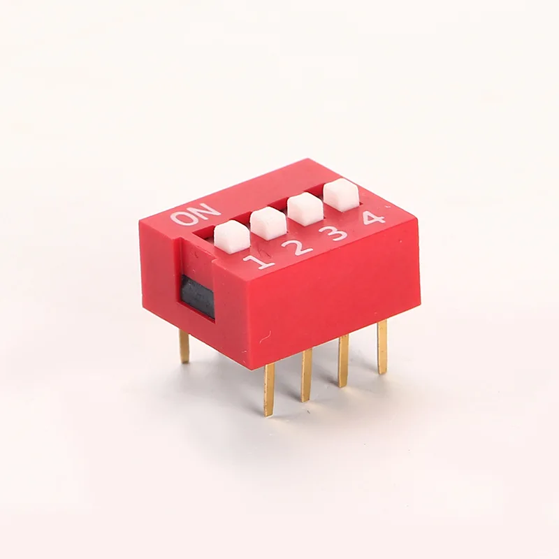 Прямой Тип SPST 8-контактный Dip-переключатель OEM синий красный черный DIP-переключатель 1-12pose 2,54 мм DIP-переключатель