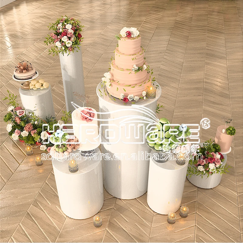 Party Flower Stands Wedding Decoration Cylinder Pillar White Pillar Design