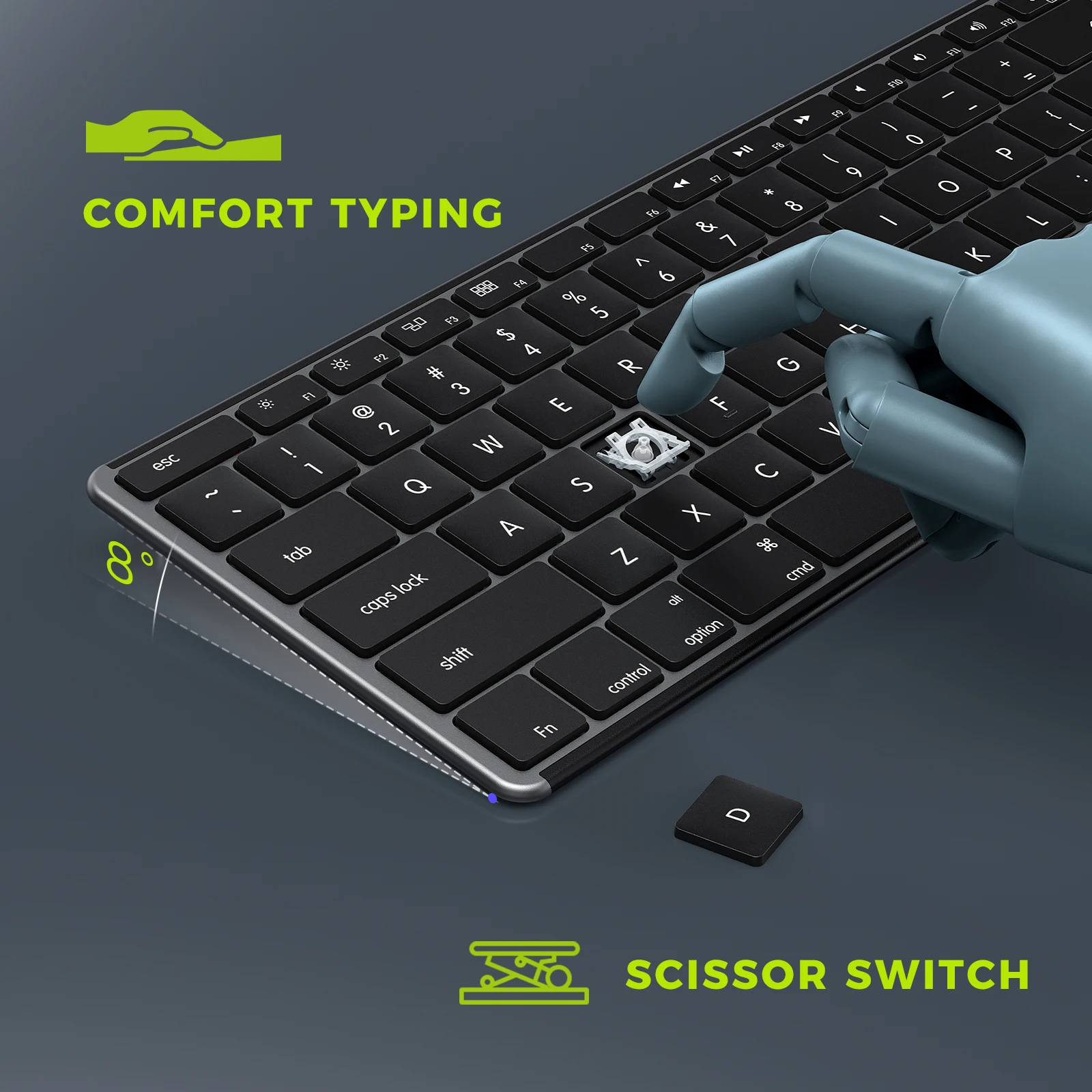 Seenda JP-064BA-2 Ultra Slim Bt Tablet Blue tooth Computer Thin Wireless Ergonomic Keyboard For Imac Macbook Air Ios