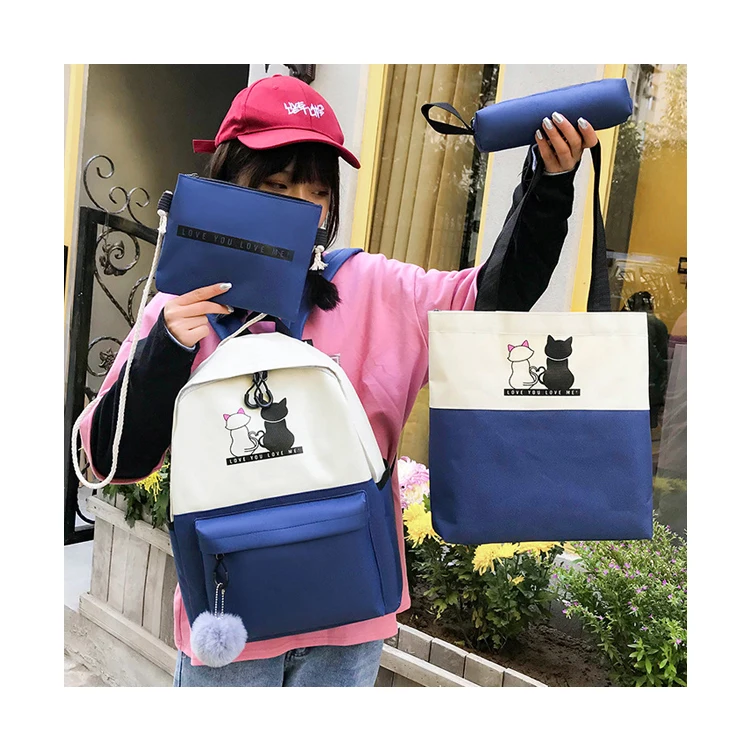 Light Weight Leisure Backpack 4 Pieces School Set Bag Student backpack