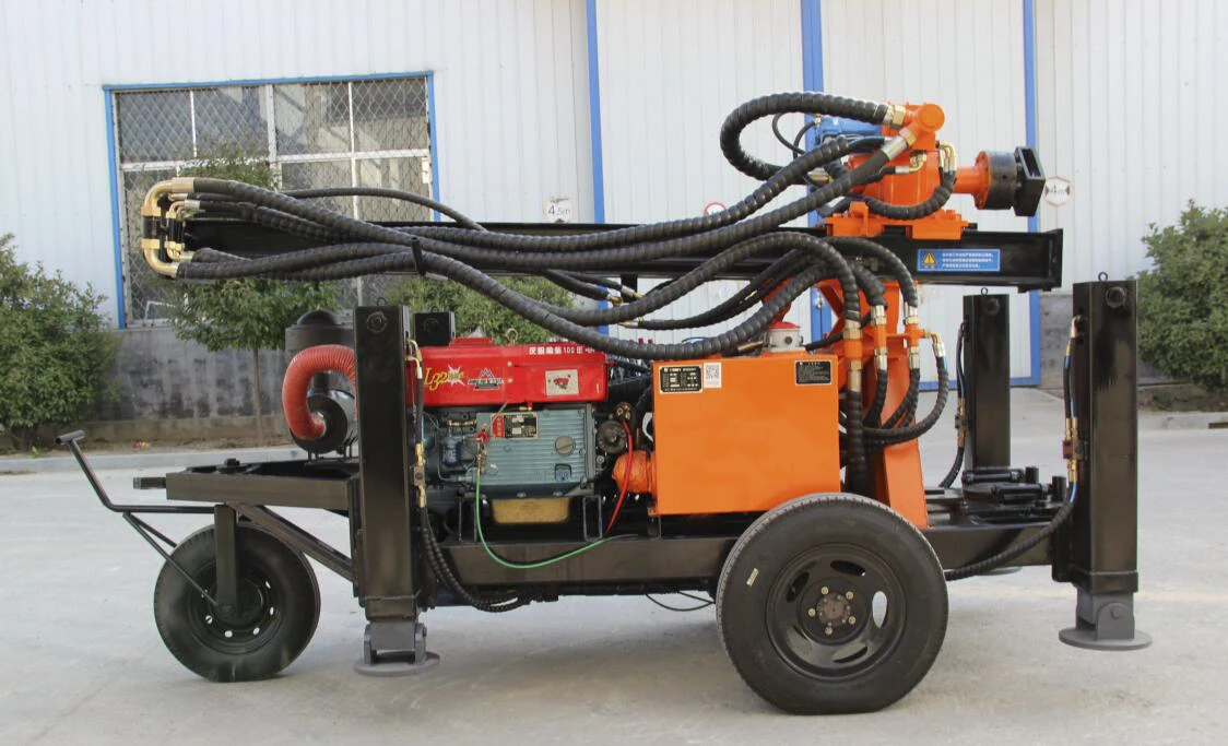 
130m depth Rock Drilling Machine Air DTH water well bore hole drilling rig Wheel well drilling truck 