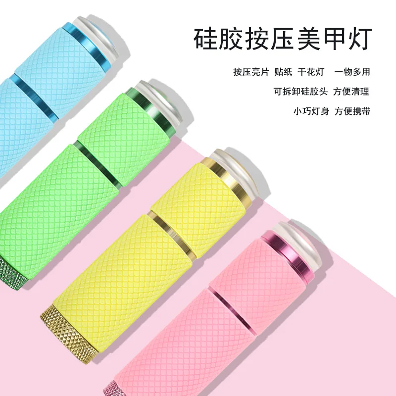 Mini 9 LED Flashlight Nail Dryer UV Light Lamp For Gel Polish Manicure Nail Art Tools Hand Held Fast Drying Machine Portable