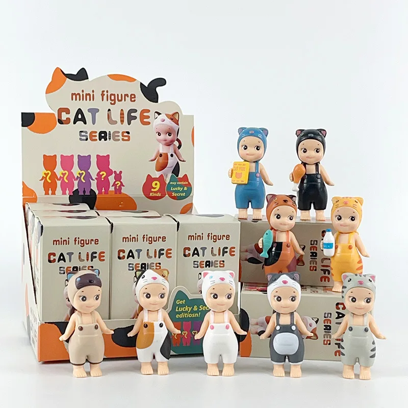 New Arrival Cute SonnyAngels Cat Life Series Blind Boxes Cartoon Mini Figures Set Hipper Toys for Kids Gifts Desk Decoration