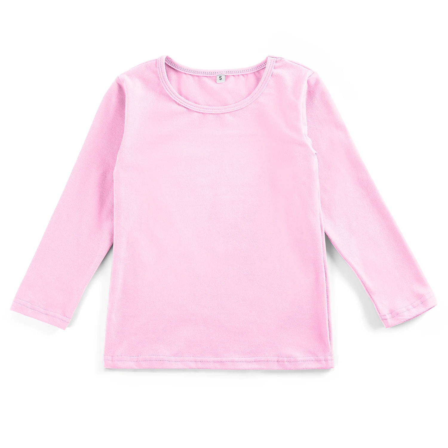 Low m oq  spring fall toddler  girl long  sleeve candy color  blank shirts kids  girl custom embroidery cotton  top tee