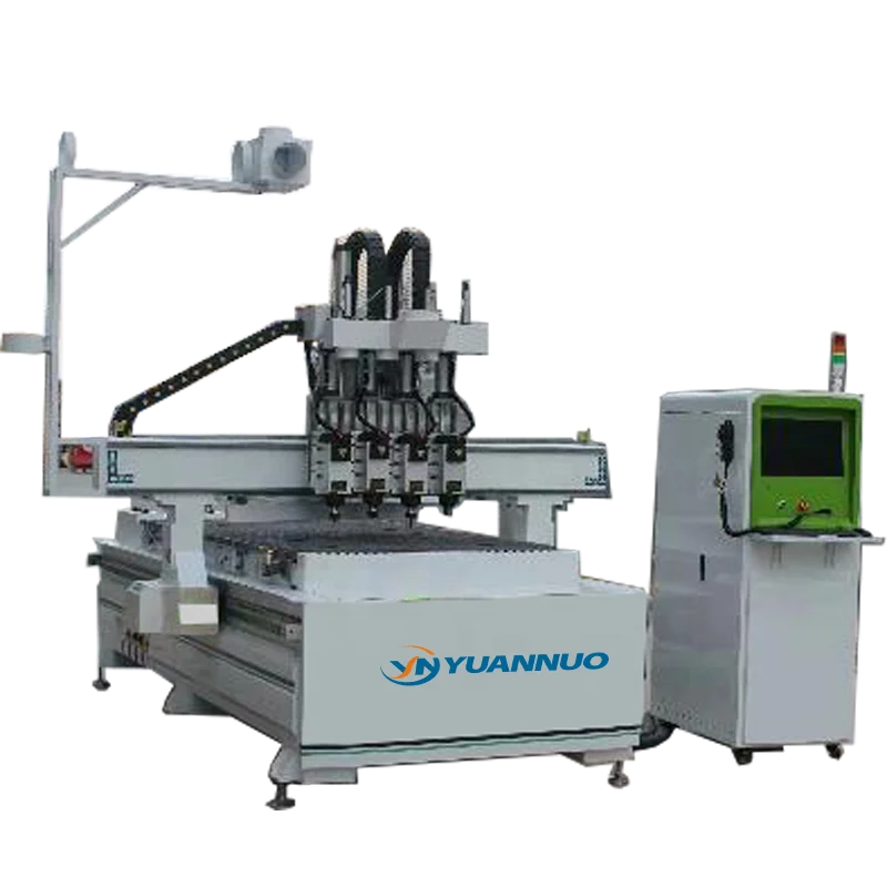 YN 1325 Pneumatic Auto shifting 4 heads wood plate furniture cnc router