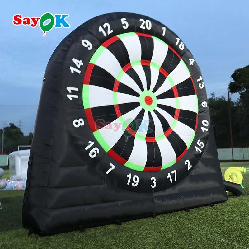 Large Interactive Football Dart Inflatable Sports Games Inflatable Football Darts With 8pcs Balls