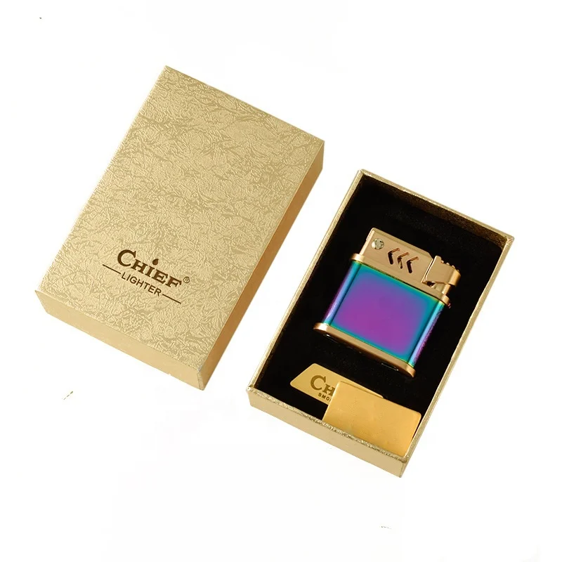 Luxury Cigrate fire lighters custom logo bulk cheap switchable flame