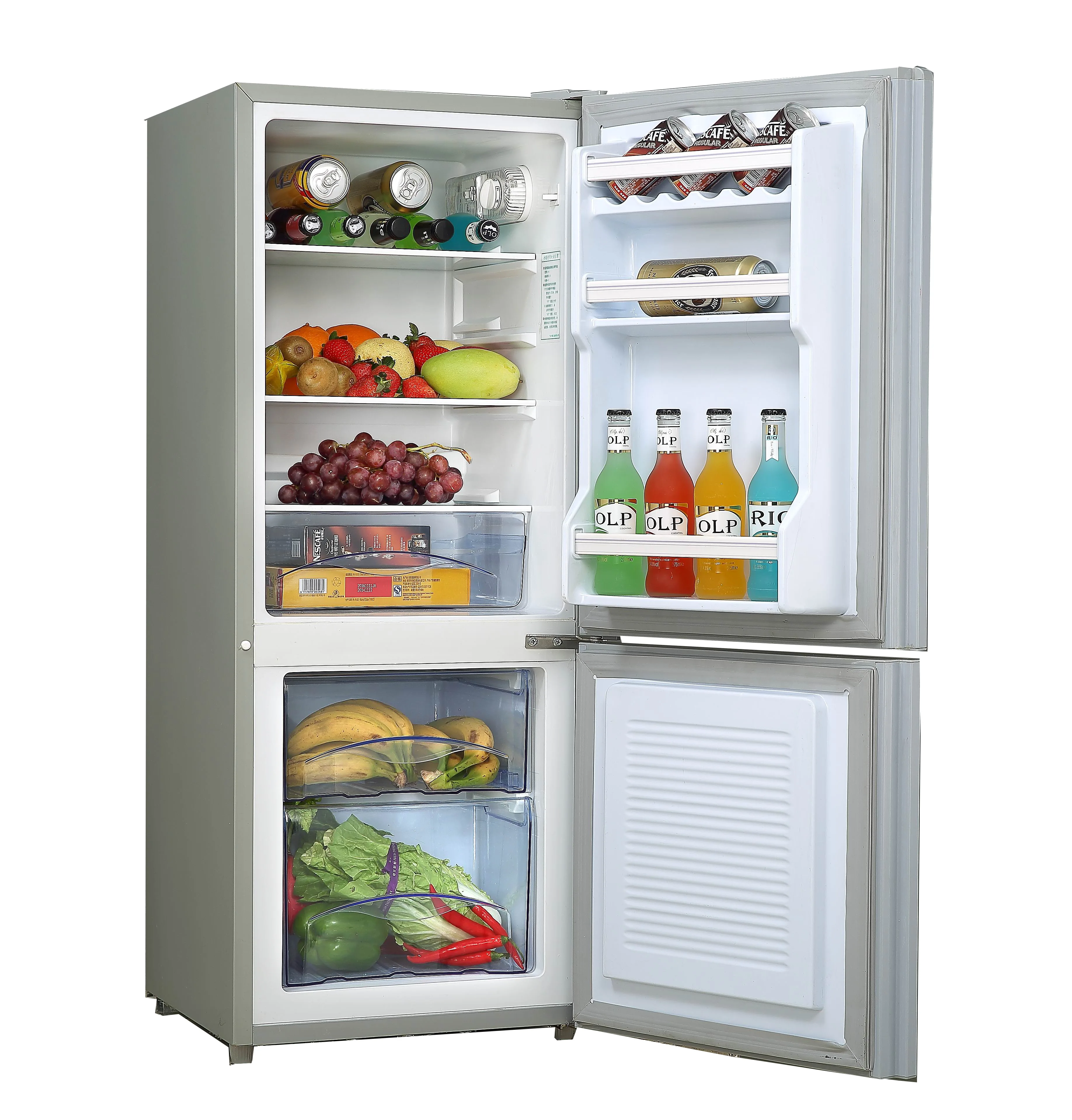 2019-2020  Hot Selling  Refrigerator 131 Liter  DC12-24V  Solar Combi  double Door refrigerator  Fridge freezer