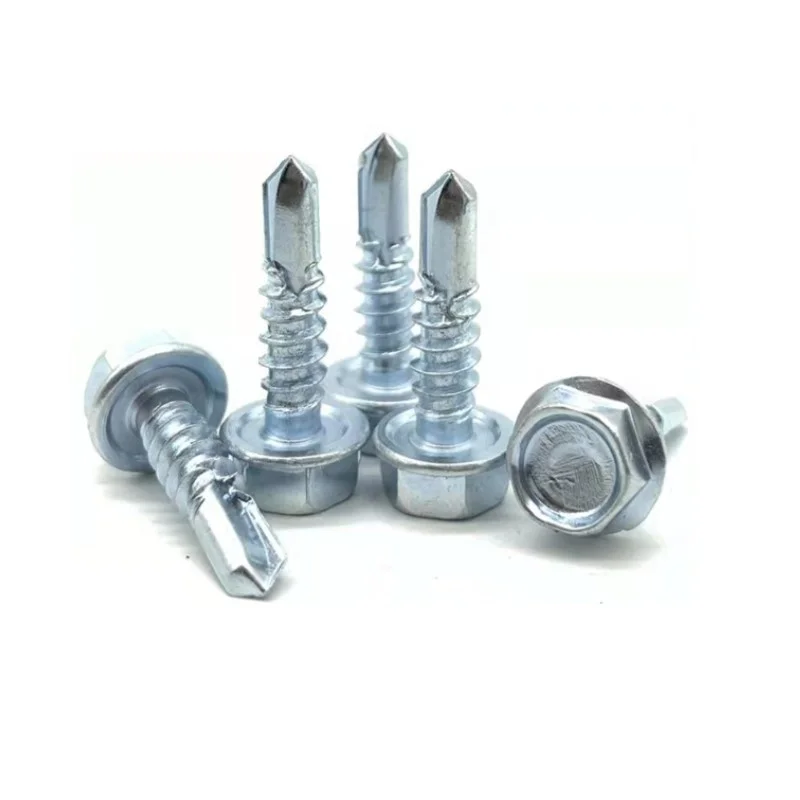 Carbon steel Hex Washer Head Metal Tek Screws Hexagon Self Drilling Screw