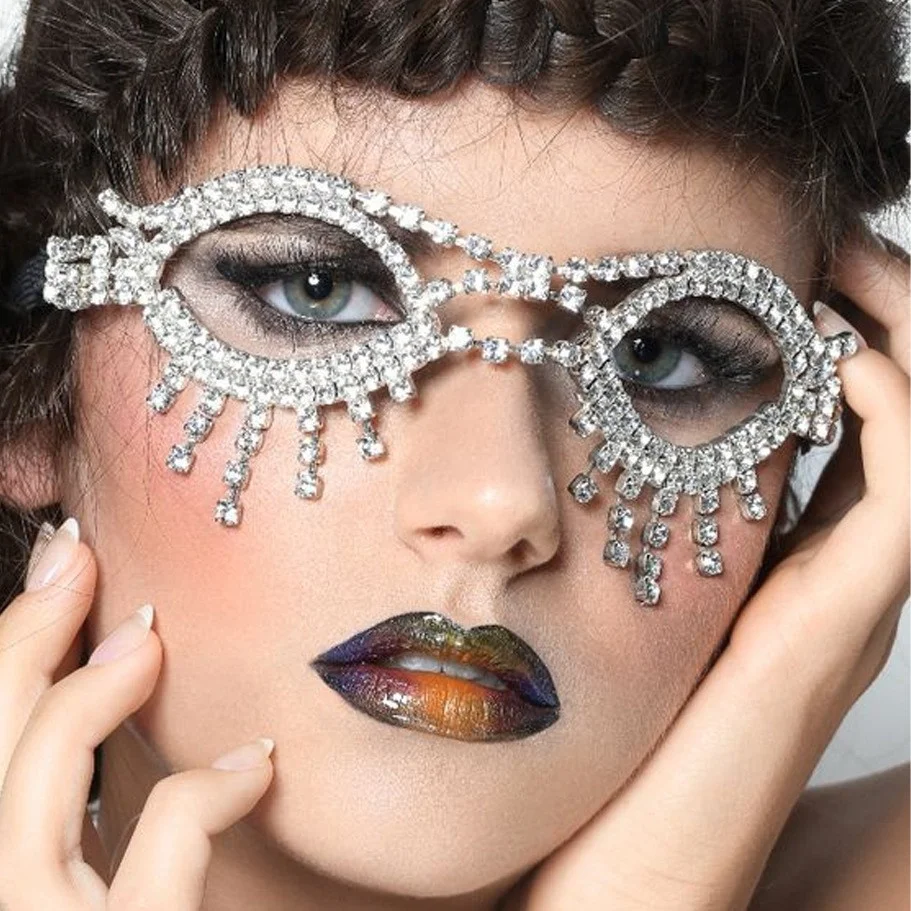 30904 пикантные женские праздничные маски без лент со стразами и кошачьим глазом с эластичным шнурком 2025