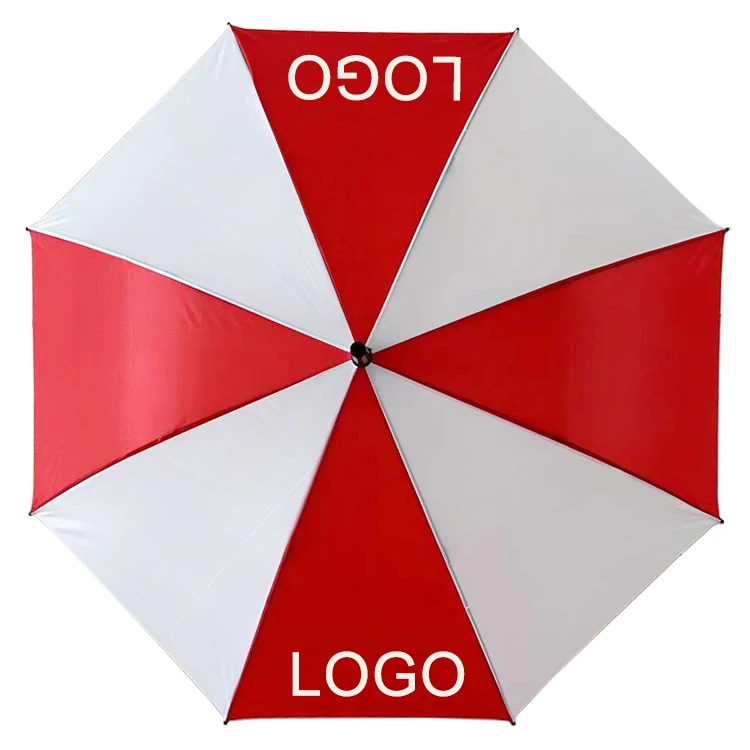 cheap promotional straight umbrella custom logo print for advertising auto open silver UV coating fiberglass ribs long umbrella