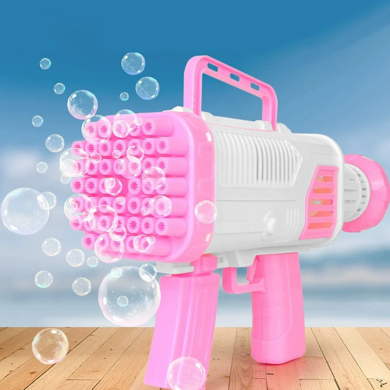 2022 New Gatling Bubble Machine 44 Holes Pistola Burbujas Bazooka Bubble Gun With 50ml Bubble Outdoor Toy
