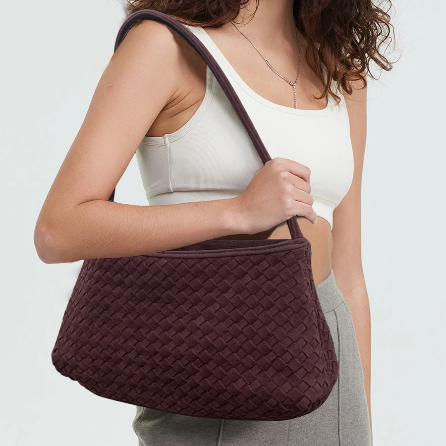 French niche new handmade braided bag versatile with premium feel handbag large capacity simple and fashionable underarm bag