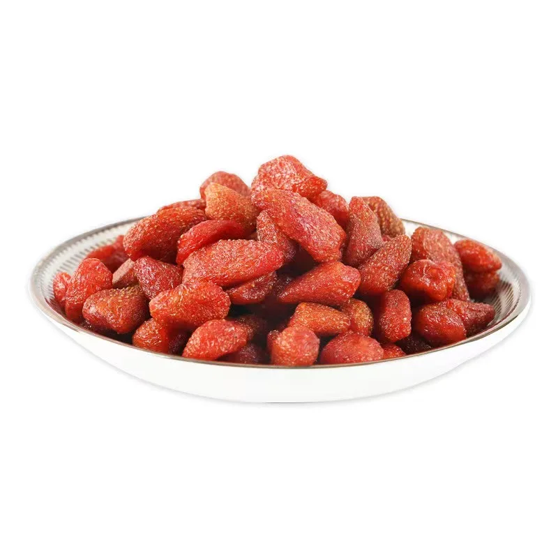 Chinese dried strawberry preserves sweet and sour preserved organic sliced strawberry food