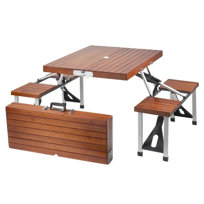 Portable Aluminum Furniture Patio Garden Table Foldable Metal Camping Table Bbq Picnic Outdoor Folding Table And Chairs Set