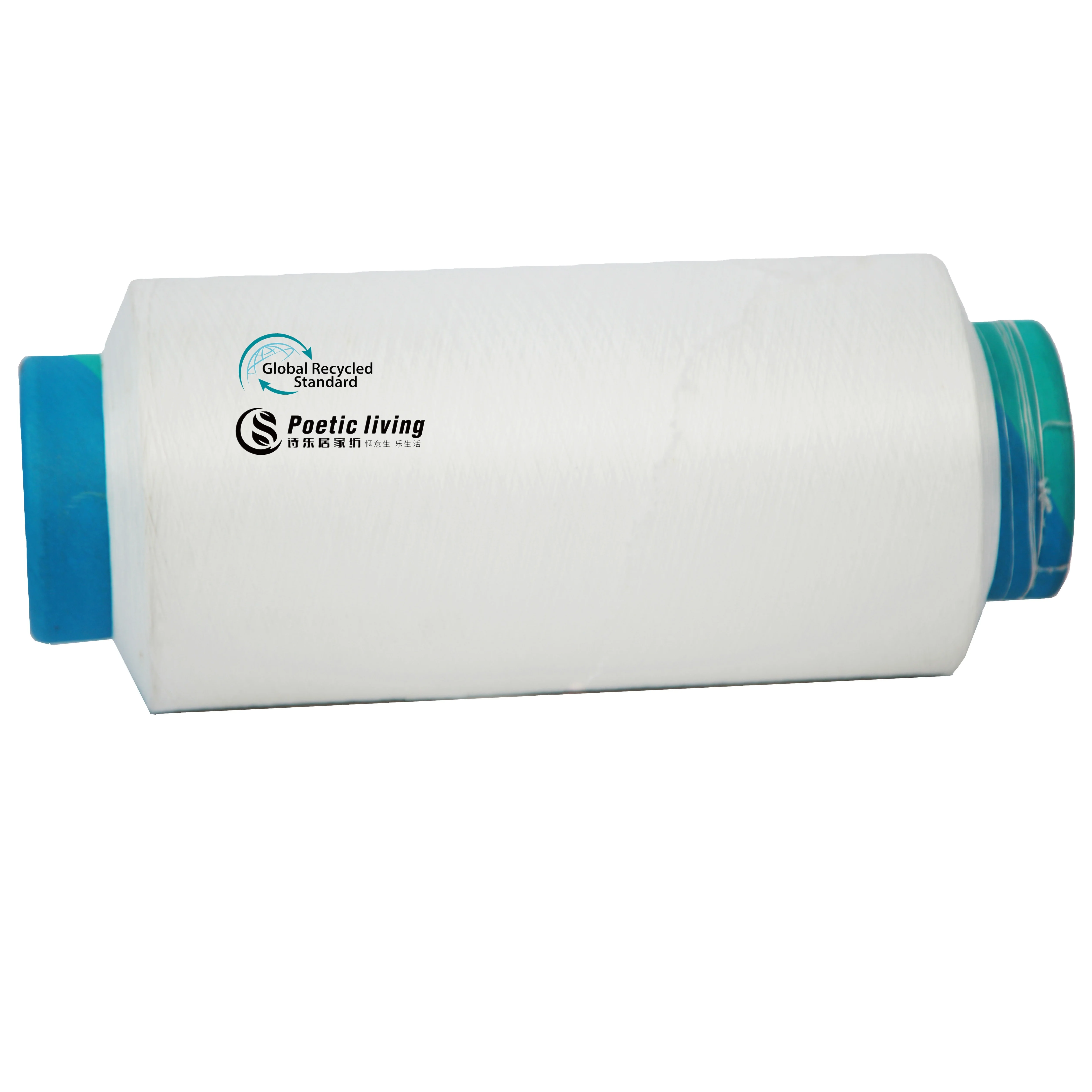 
twist DTY raw white recycled polyester filament yarn with low stretch 