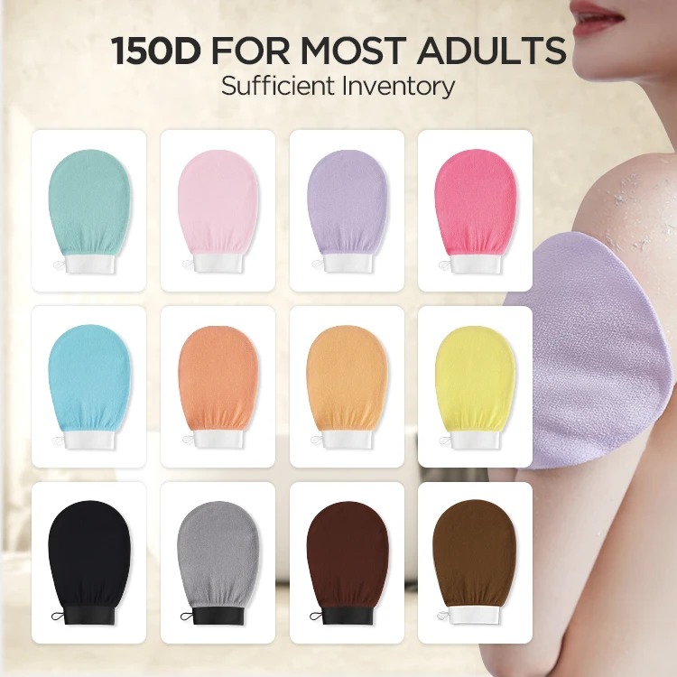 Customize Packaging and Private Logo Viscose Exfoliating Glove Kessa Hammam Mitt