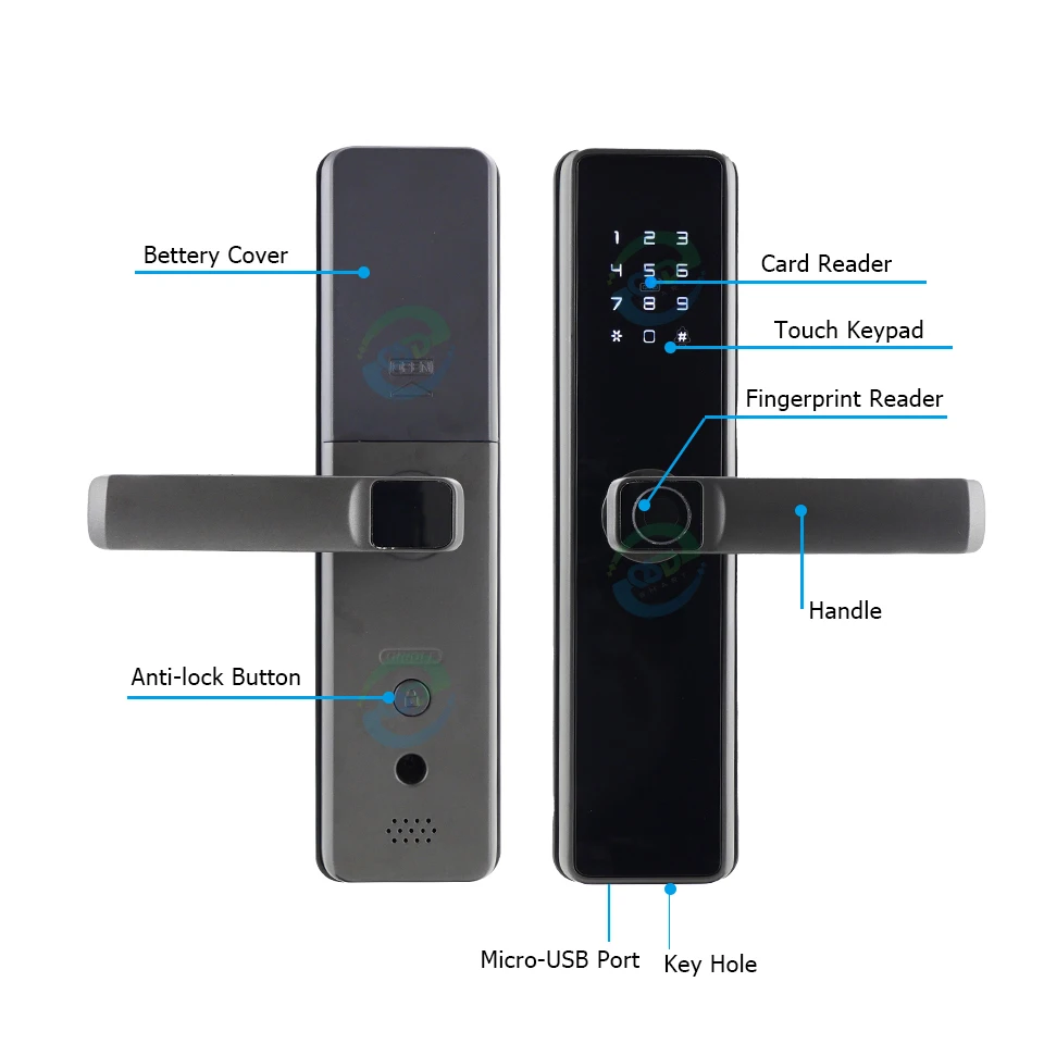 Smart Cerradura Fechadura Digit Lock RFID Card NFC Wifi Tuya TTlock Alexa Biometric Fingerprint Keyless Intelligent Door Locks