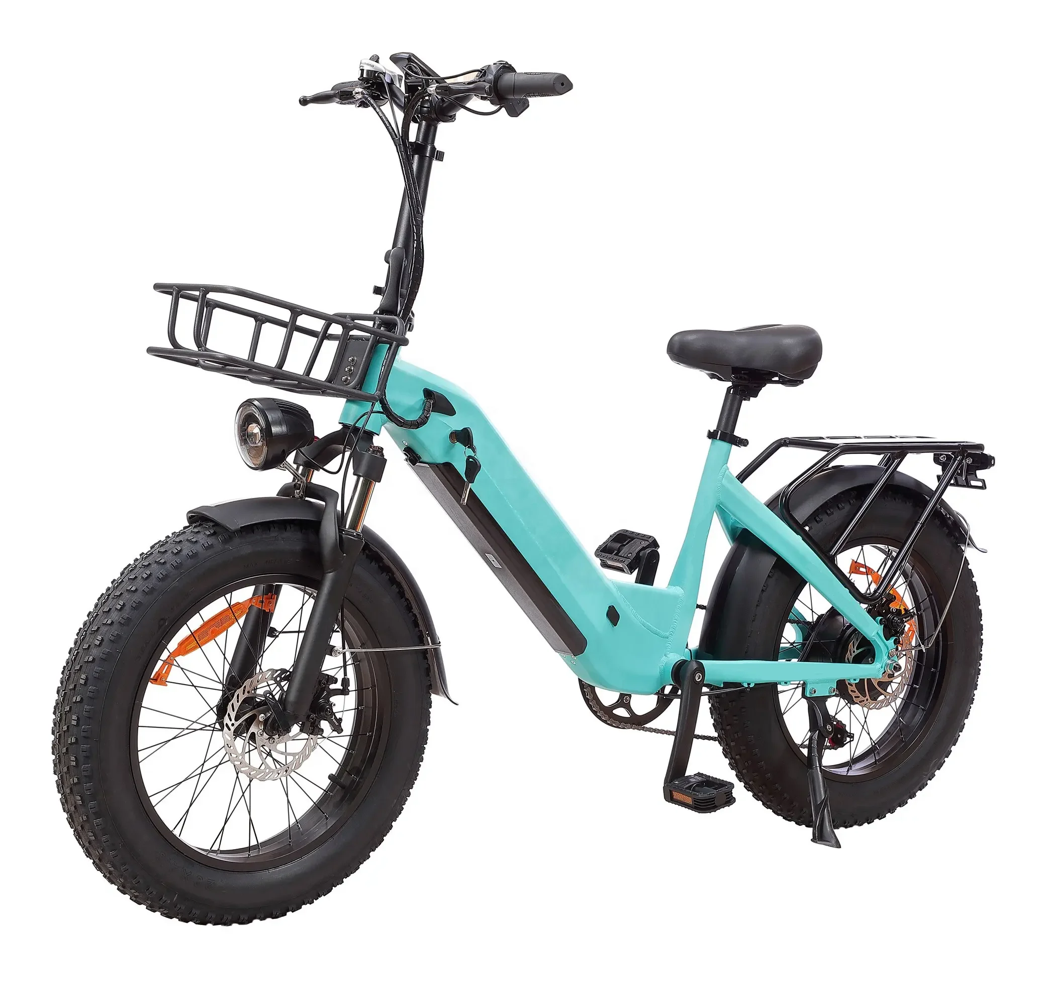 20 Inch Fat Tire Hidden Battery Electric City Bike 48V 500W Step Thru Ebike  For Children