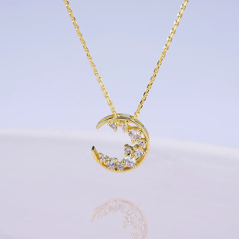Custom 925 Sterling Silver 2021 moon thick chain necklace