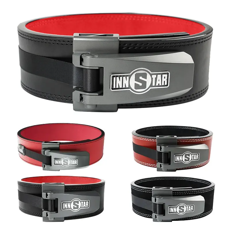 Manufacturer custom logo anime lever weightlifting belt powerlifting adjustable stainless steel buckle powerlifting belt leaver