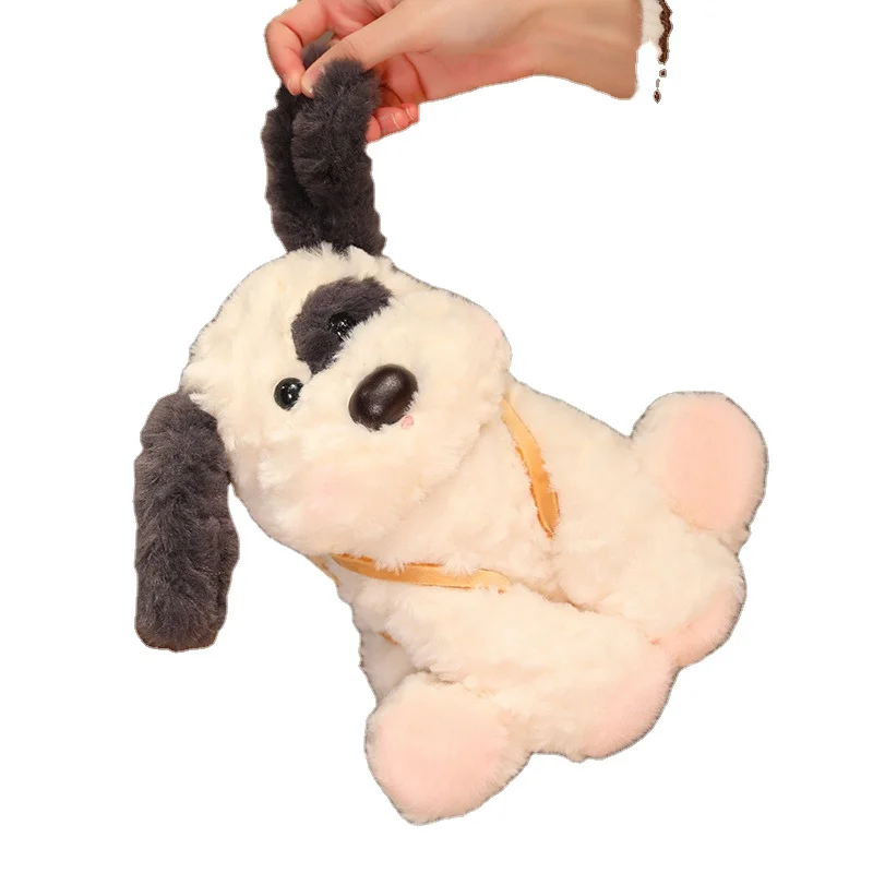 Ready To Ship High Quality Stuffed Farm Animal Dog With Chicken Leg Soft Puppy Dolls Wearing Scarf No Stuffing Plush Dog Toy