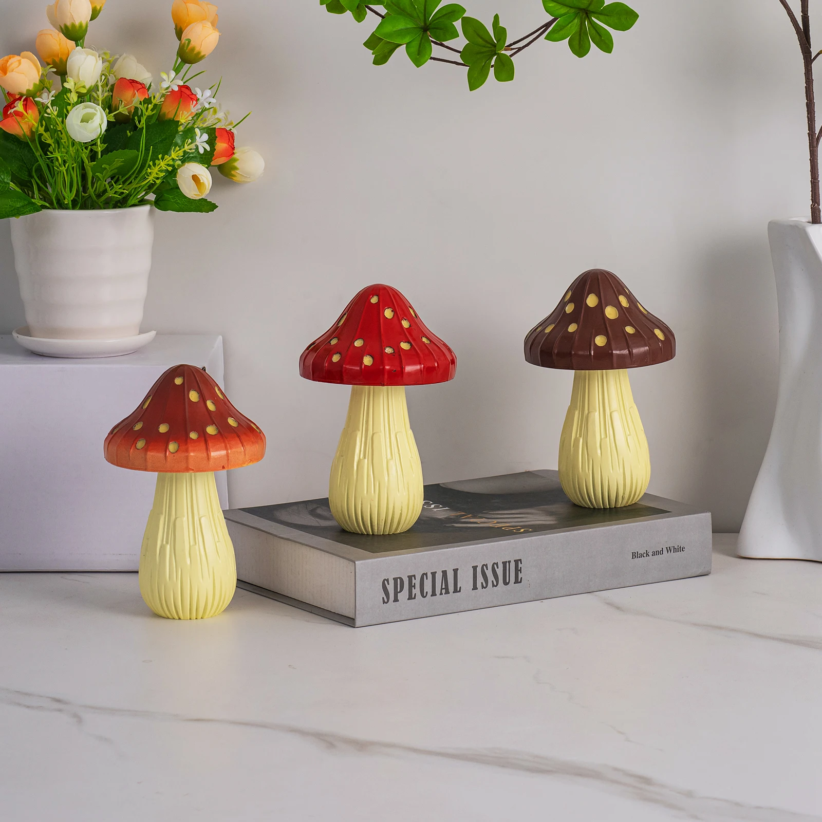 Wholesale Study Decor Desk Lamp Creative USB Switch Three Color Dimming Mushroom Reading Bar Work Bedside LED Modern Table Lamp