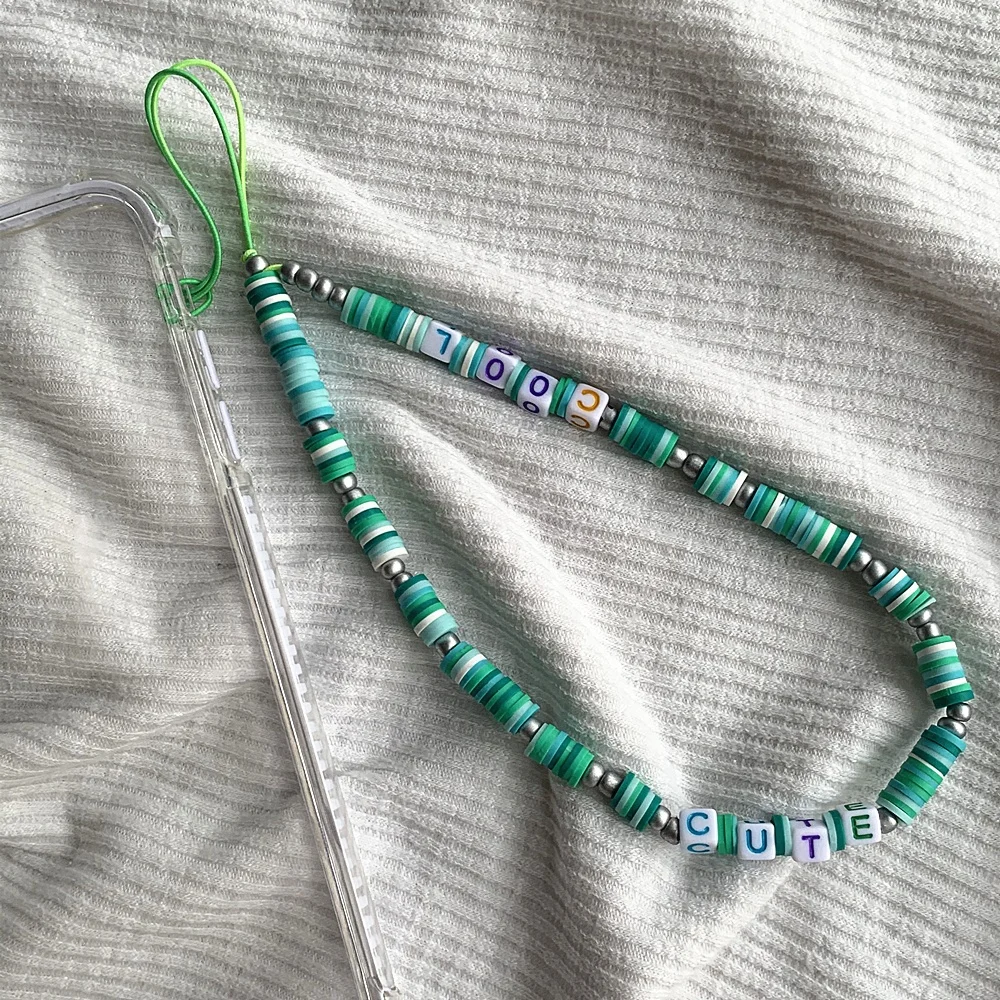 
phone case with phone case strap chain custom logo beads strap for phone 