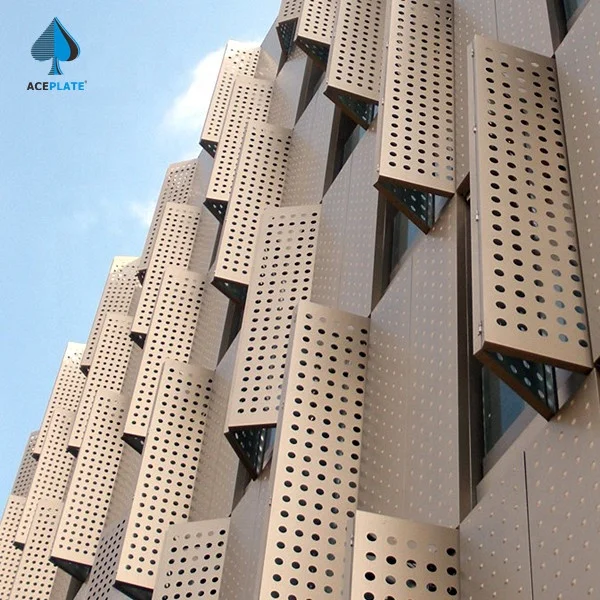 ACEPLATE Perforated Facade Panel Exterior Wall Cladding Aluminium with Modern Design Mall Indoor Facade Design Curtain Walls