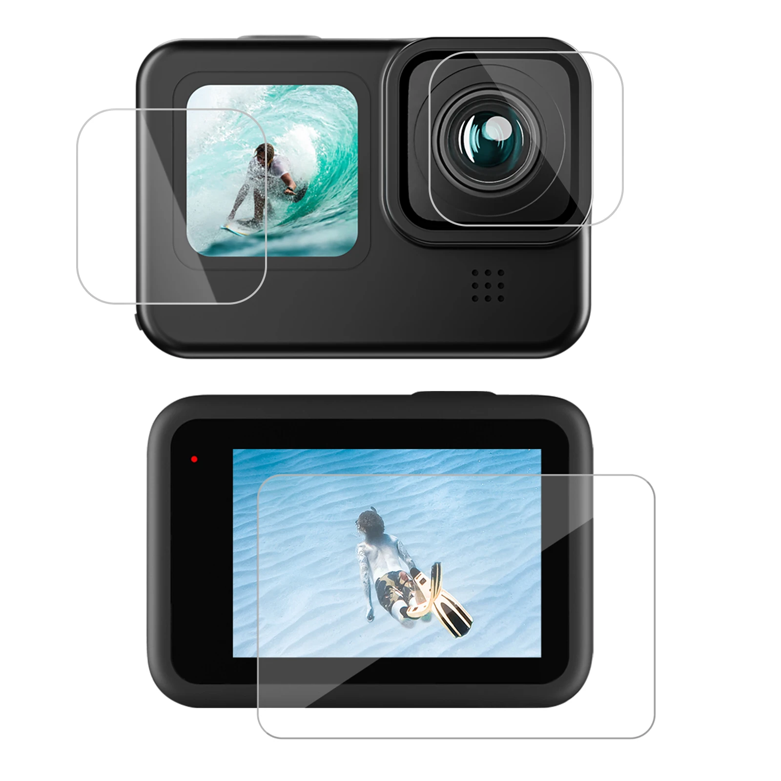 Telesin GoPros Hero11 Accessories Lens and LCD Screen Tempered Glass Screen Protector Film for GoPros Hero 11 Camera