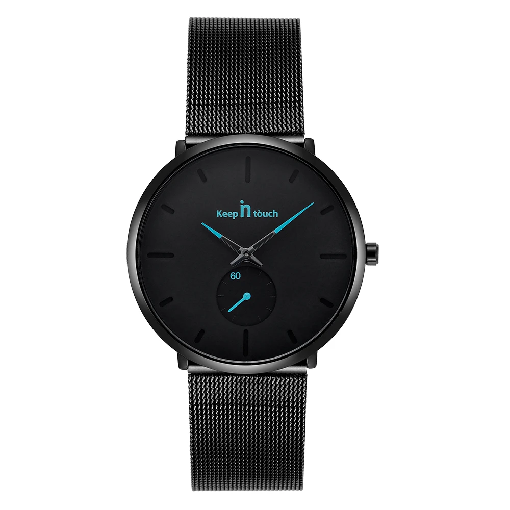 Fashion men minimalism watches shark mesh strap ultra thin man wrist watch