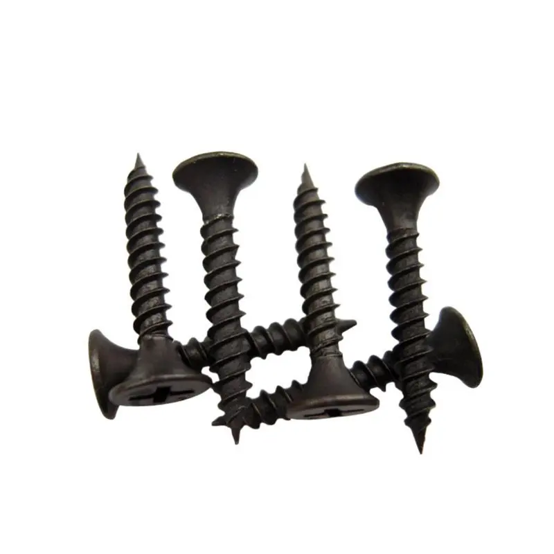 Gypsum screw china fasteners flat head slotted countersunk black iron m4 screw black drywall screw