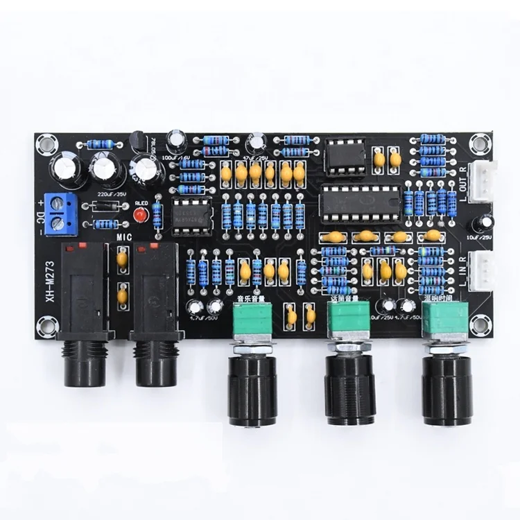 XH-M273 PT2399 Digital Microphone Amplifier Board Reverberation Karaoke OK Reverb Amplifier NE5532 Pre Amplifier Tone Board