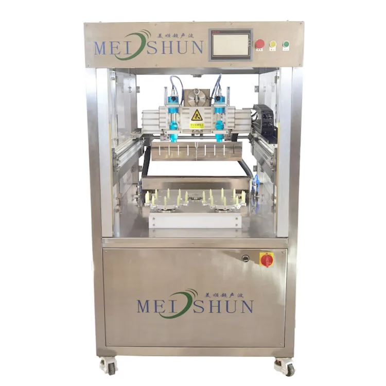industrial food machinery ultrasonic biscuit cutter roll cake cutter robotic ultrasonic cake slicing machine glutinous dough slicing