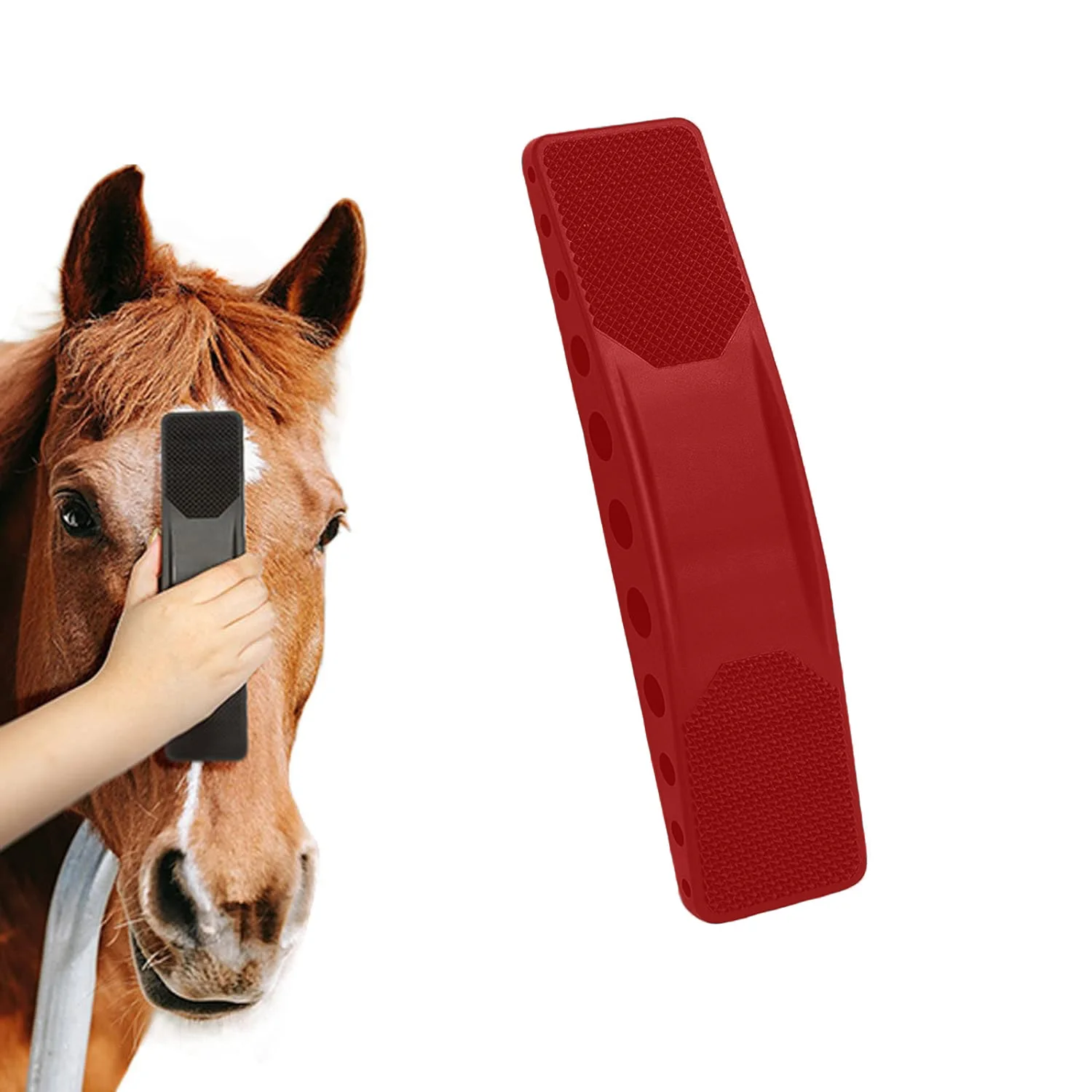 Horse Grooming Brush 6-in-1 Horse Massage Comb, TPR Horse Hair Brush Pet Grooming Supplies Dog and Cat Shedding