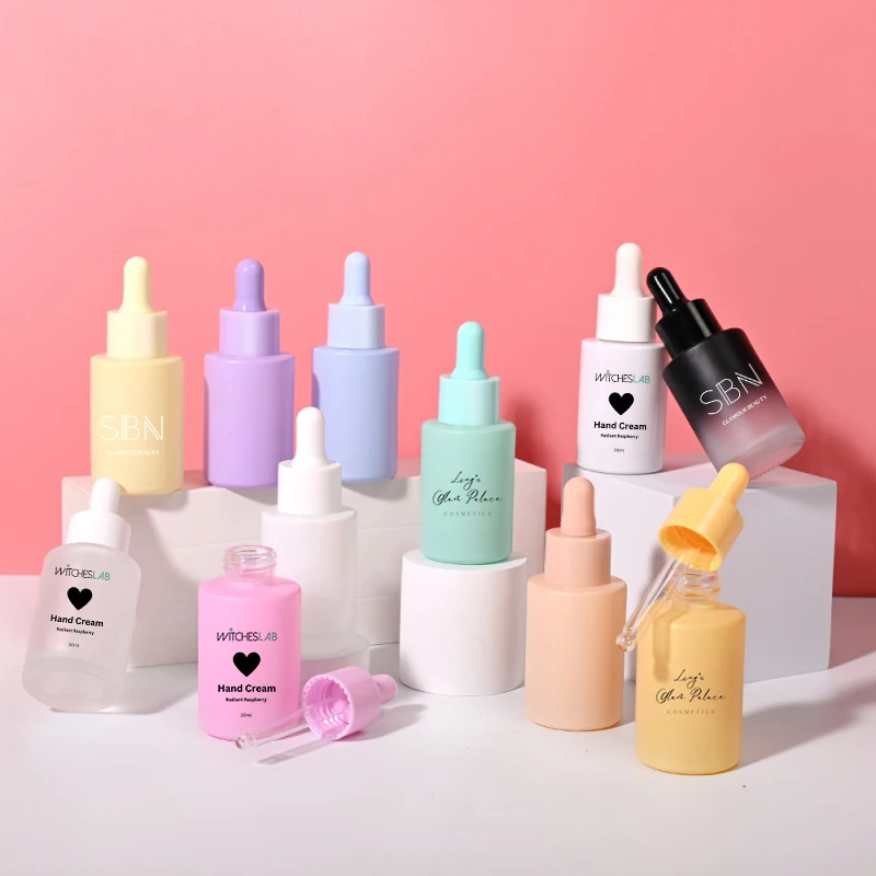 Hot new frosted dropper bottle 30ml cosmetic essential oil bottle can be customized LOGO