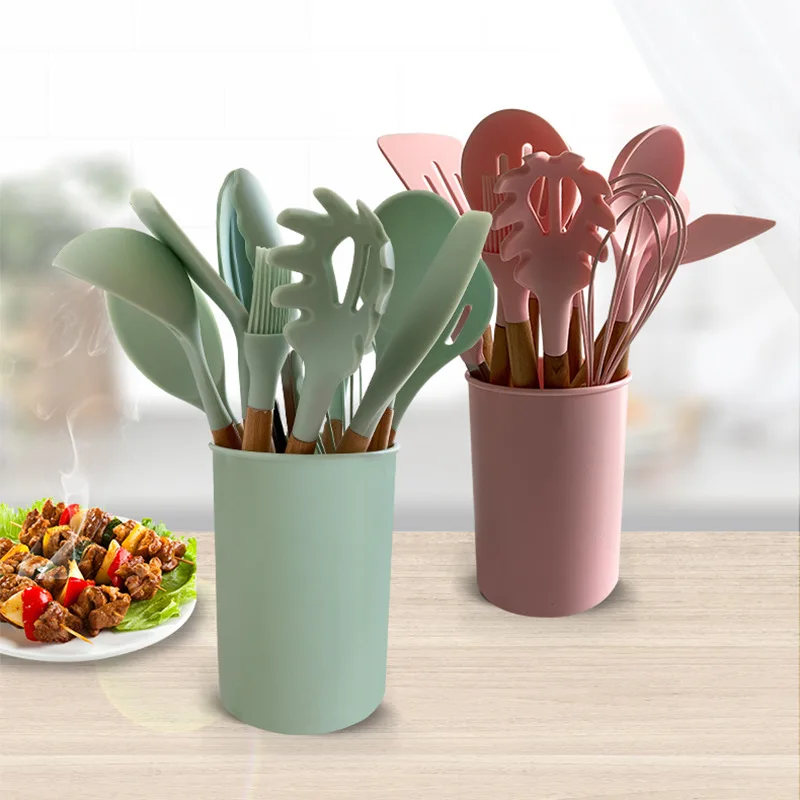 2021 high quality wholesale hot sale kitchenware 12pcs cooking silicone spatula kitchen utensil set