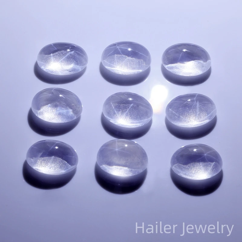 wholesale oval lab created star loose white sapphires labradorite cabochon