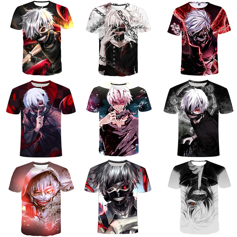3D Shirt for Men Tokyo Ghoul Hororr 3D Printing Shirt From Men Casual Japanese Anime Tops  Hip Hop Oversize Clothes