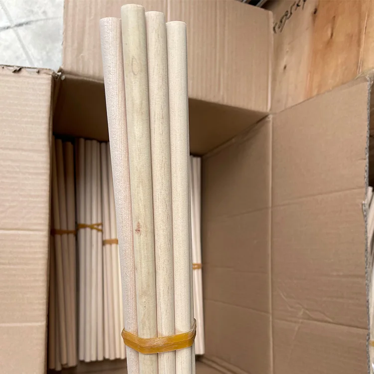 Wholesale DIY accessories wooden round stick wooden rod birch wood log stick for yoga wardrobe furniture