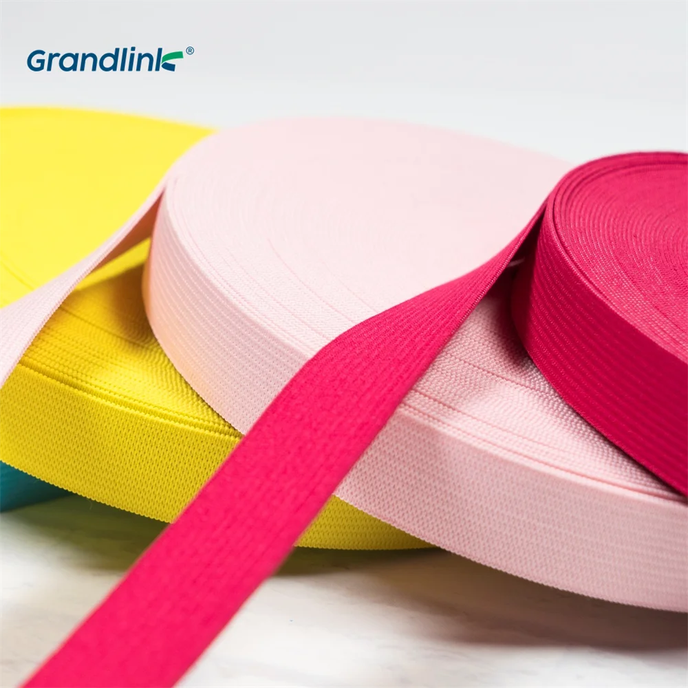 OEKO TEX 1 Inch White Polyester Cotton Webbing Knitted Elastic Band