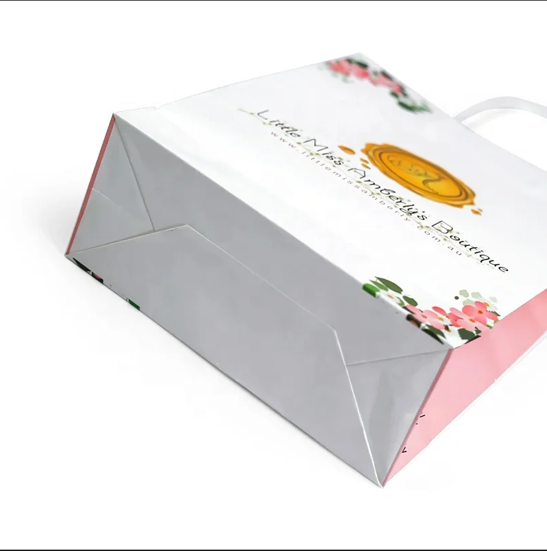 Handled Paper  Pink Durable Sturdy Kraft  Shopping Merchandise Bags Homemade Decoration Paper Bags Present Bags