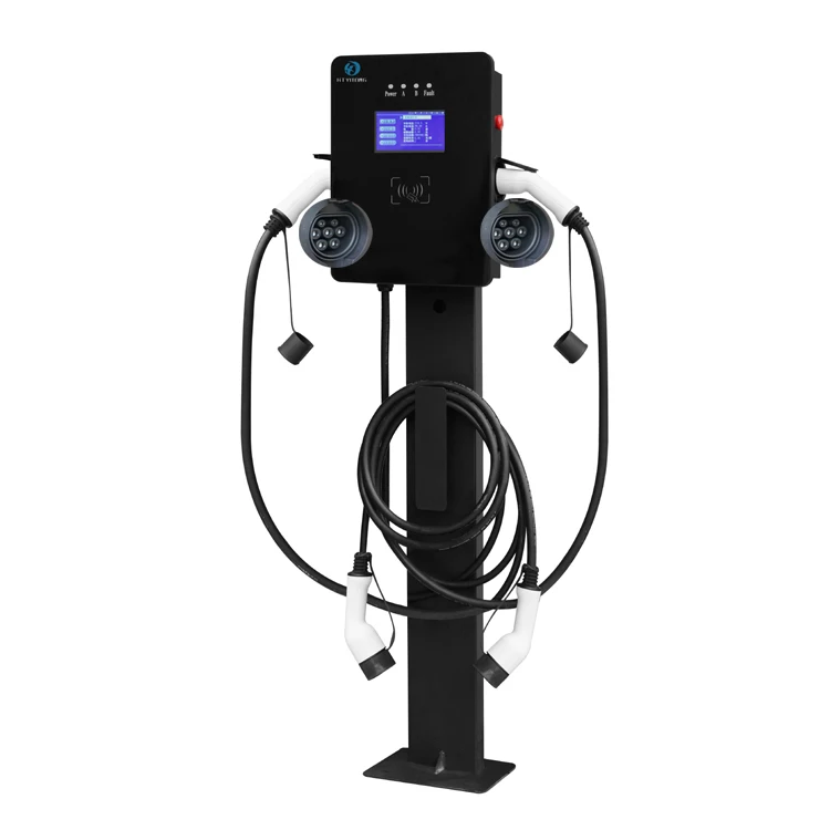 Ac 22Kw Dual Charging 2 Socket AC EV Charger with RFID Type 2 screen wall-mounted ev wall box charger