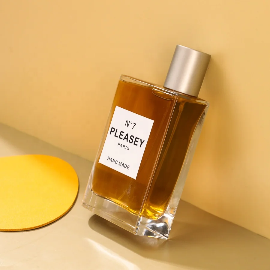 Unique Design 100ml Flat Square Luxury Glass Perfume Bottle With Mist Pump Sprayer Customized Label For Men Perfume Packing