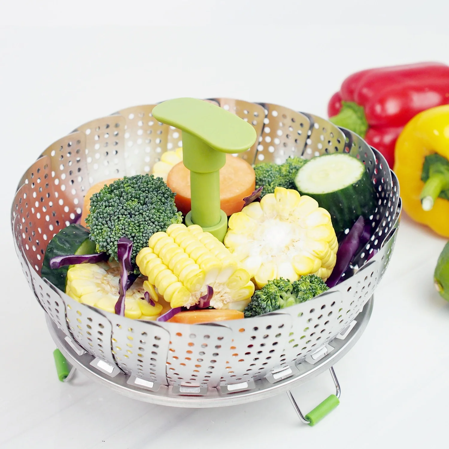 11-дюймовая складная корзина для отпаривателя из нержавеющей стали с телескопической