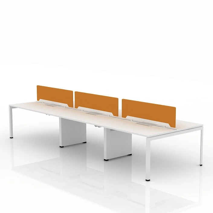 Modern Open Modular 4 Person Workstation 6 Seater Office Furniture Workstation