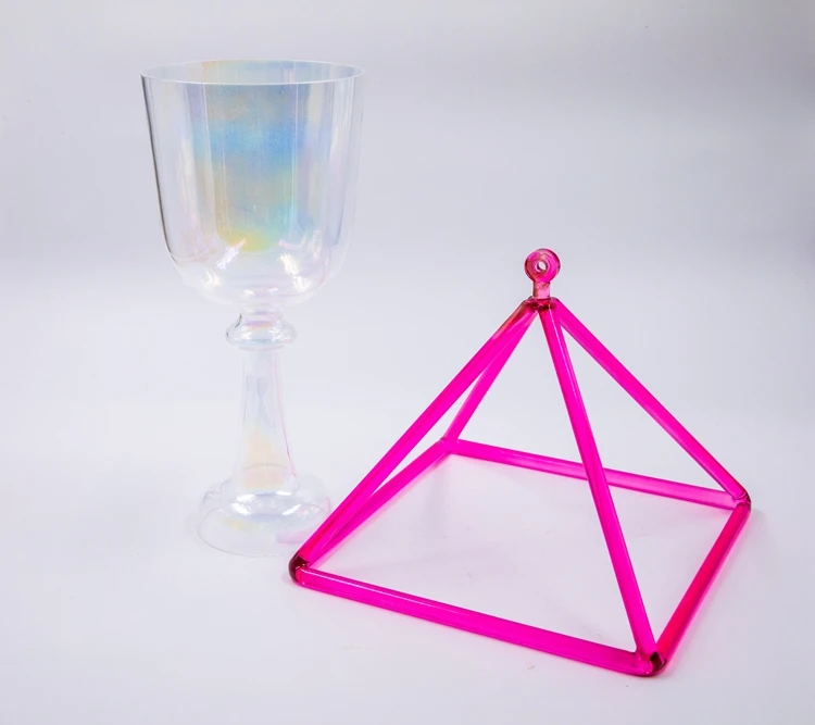 Beautiful In Colors Triangle Healing Purple Merkaba Crystal Singing Pyramids