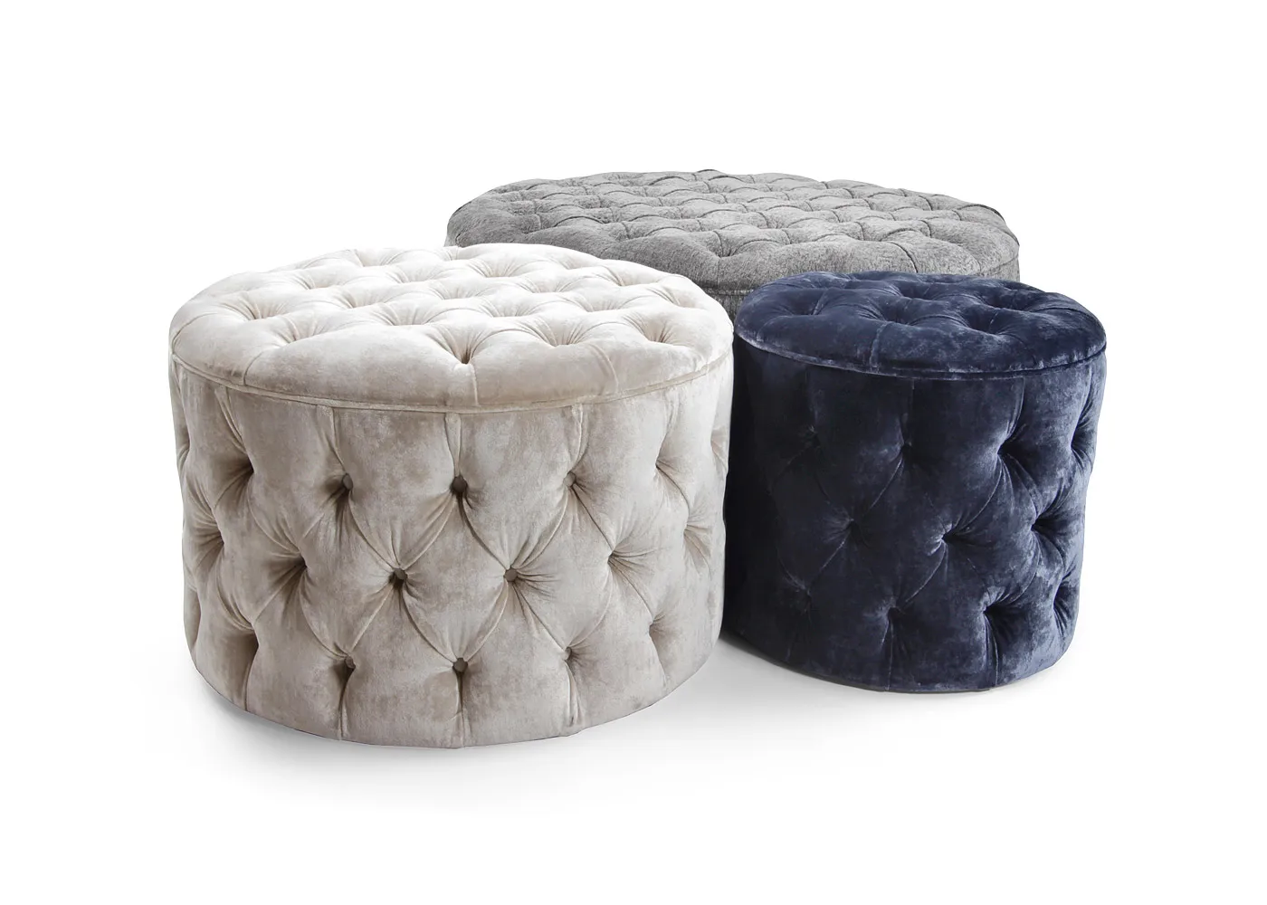 Бархатная ткань Стеганный кубический пуф оттоманка красный ПУ Круглые оттоманки Chesterfield