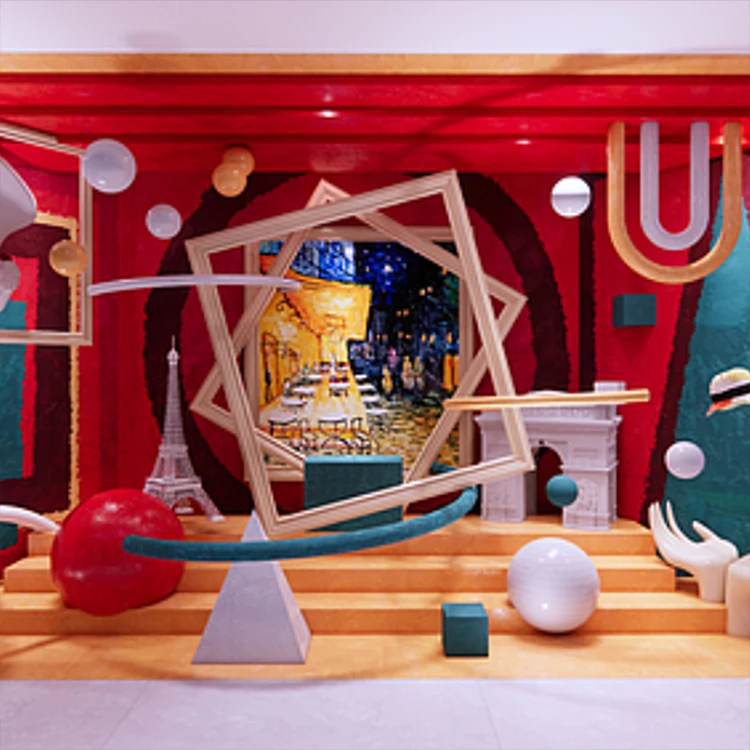 Fashion Creative Ball Visual Display Props Fiberglass Geometric figure model for Brand Store Decoration