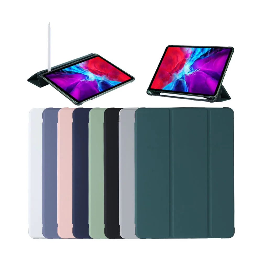 Trifold TPU Leather Case For iPad 2020 Case 10.2 Smart Tablet Cover for iPad Case 11 7th 8th Generation 2021 with pencil holder